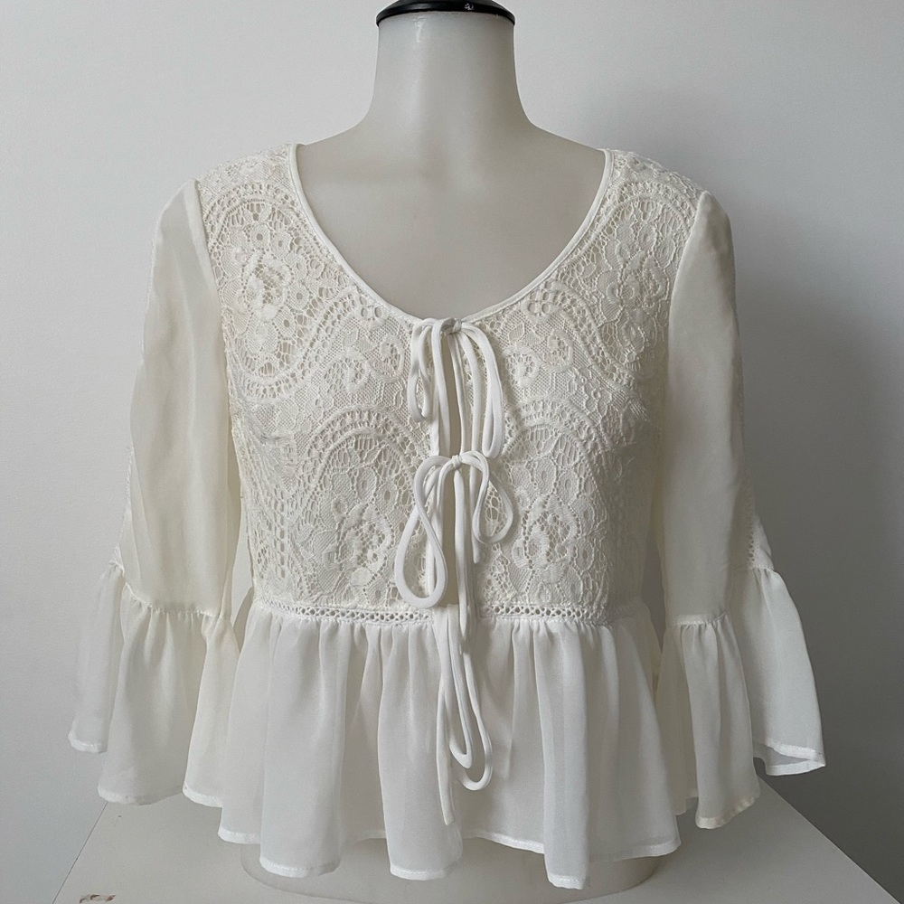Kendall and Kylie White Boho Blouse